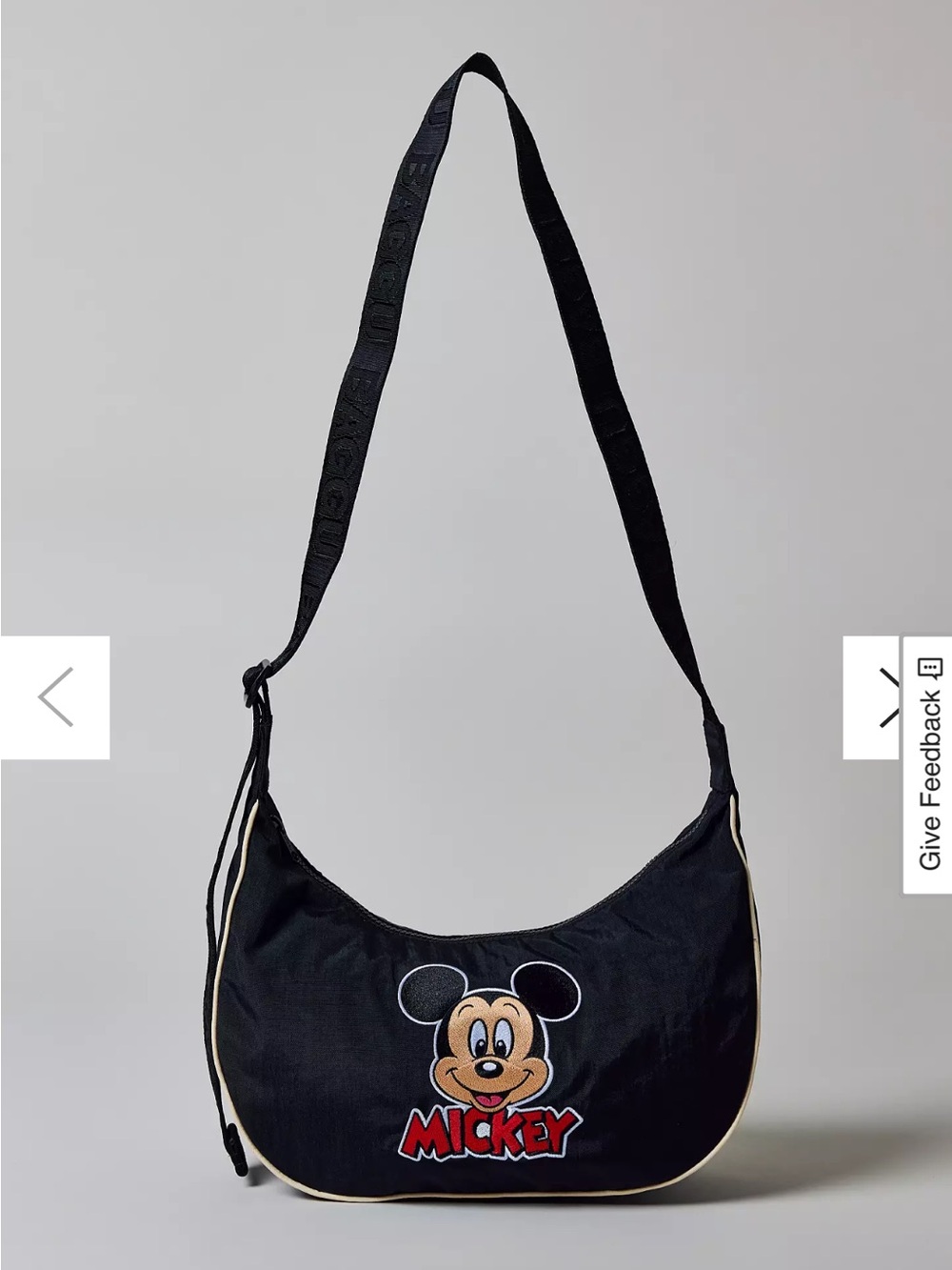 DISNEY | BAGGU Medium Nylon Crescent Bag - Embroidered Mickey Mouse Club - Picture 5 of 8